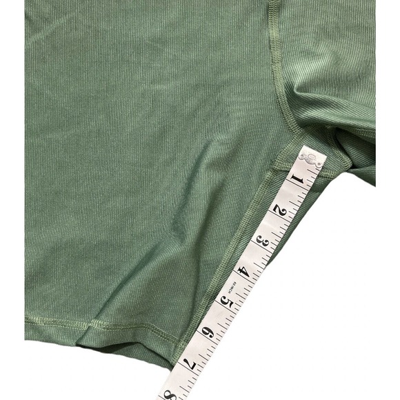 Lola Getts Hi-rise Biker Short- Succulent Rib Pattern Size XL Green - Picture 7 of 10